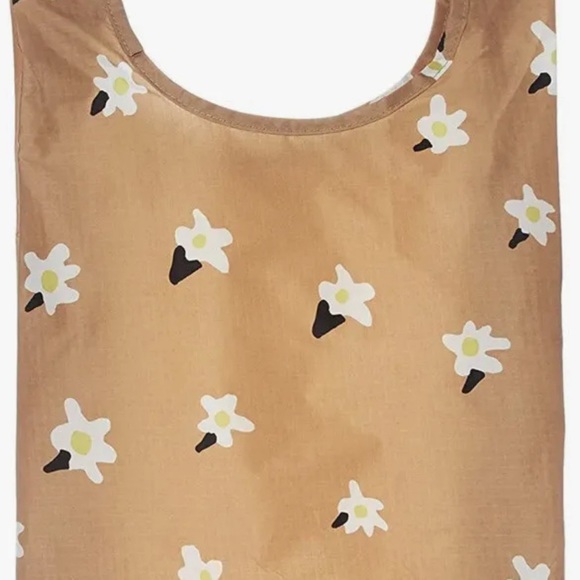 BAGGU Baby Eco Friendly Bag Brown Daisy Discontinued Print NWT - Picture 5 of 6